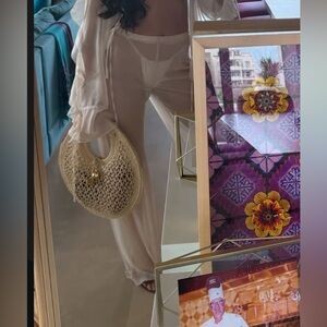 White Sheer Wide-Leg Pants swim coverup